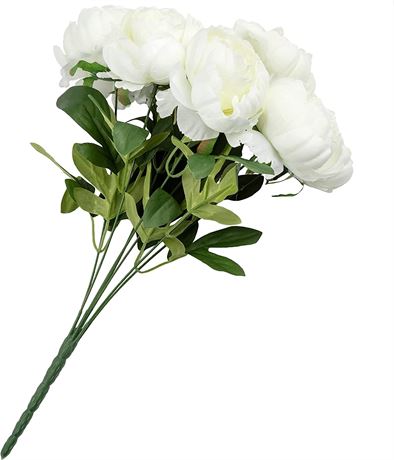 Box of Artificial White Peonies Flowers for Decor