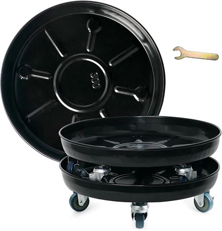 Plant Caddy with Wheels,3 Pack Black