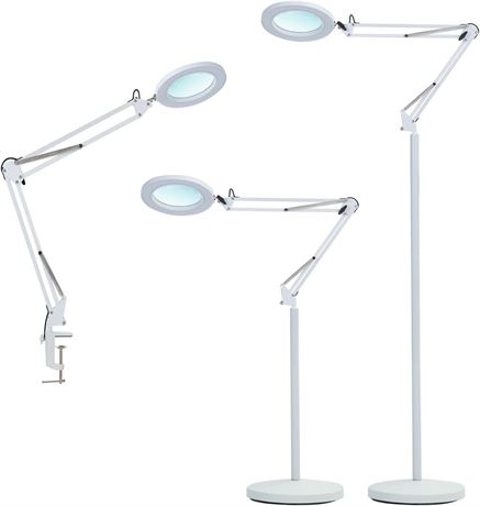 Magnifying LED Floor Lamp with Clamp