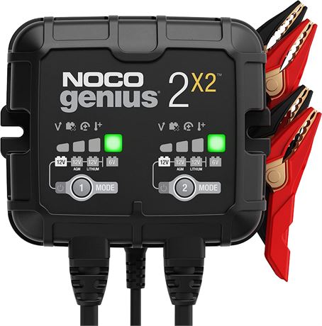 NOCO GENIUS2X2, 2-Bank, 4A (2A/Bank) Car Battery Charger
