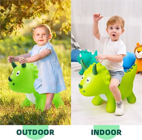 Kids Dinosaur Bouncy Animal Toy - Triceratops