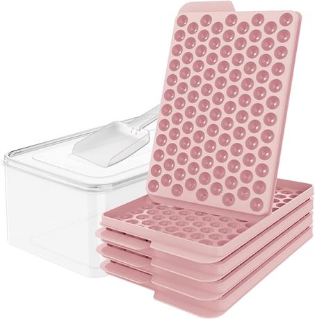 WIBIMEN Mini Ice Cube Trays - 4 Pack - Pink