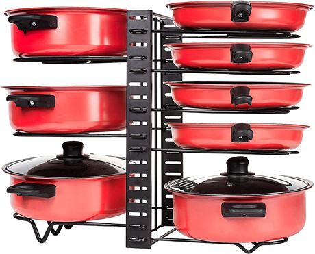The Fine Living Co. 8 Tier Pots and Pans Metal Organizer for Cabinet