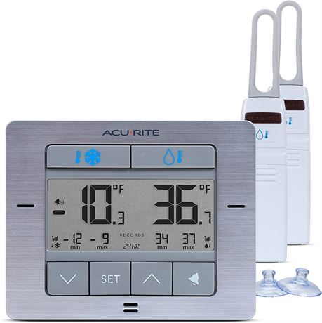 AcuRite Digital Wireless Fridge & Freezer Thermometer (00515M) 4.25" x 3.75"
