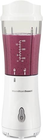 Hamilton Beach Personal Blenderw/14oz Travel Cup and Lid, White