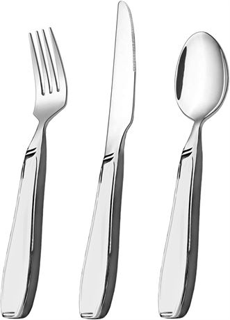 BunMo Heavy Weight 7oz Silverware Set of Knife, Fork and Spoon - 3 Pcs