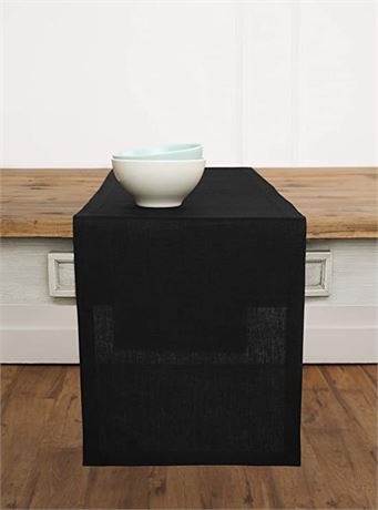 Solino Home Linen Black Table Runner � 14 x 72 Inche