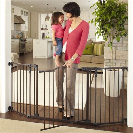 North States Toddleroo 72” Wide Deluxe Décor Baby Gate, Matte Bronze