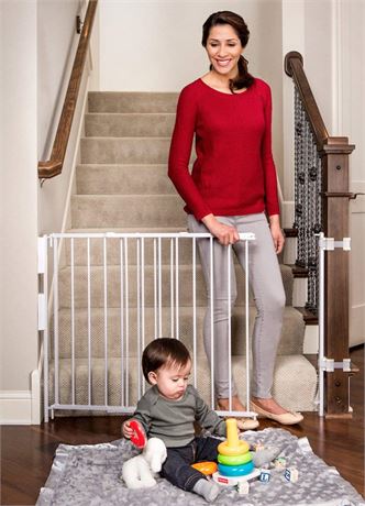 Regalo Extra Tall and Wide 2-in-1 Stairway and Hallway Wall Mounted Baby Gate