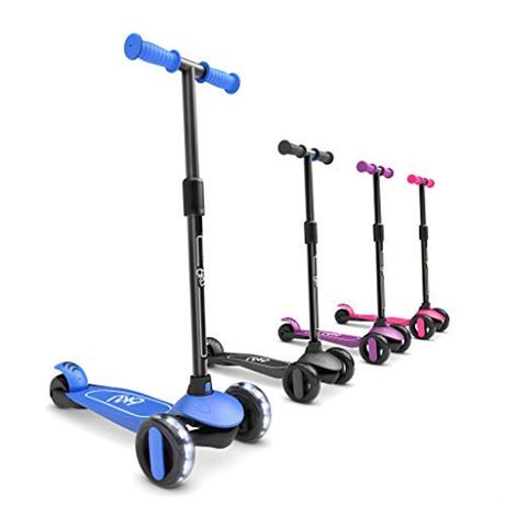 6KU Adjustable Scooter for Kids with Flash Wheels, Blue