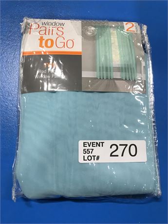 Pairs to Go Victoria Voile Rod Pocket Window Curtains - Nile Blue - 2 Pack