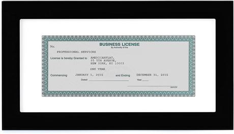 Americanflat 5x10 Business License Frame w/ Shatter Resistant Glass