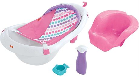 Fisher-Price Baby To Toddler Bath 4-In-1 Sling ‘N Seat Tub, Pink