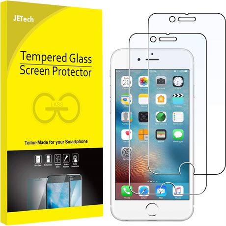 JETech Screen Protector for iPhone 6, 6s, 4.7", Tempered Glass Film, 2-Pack