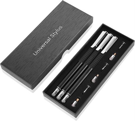 Fine Point Disc Stylus Pen Touch Screen Devices (3Pcs with Extras)