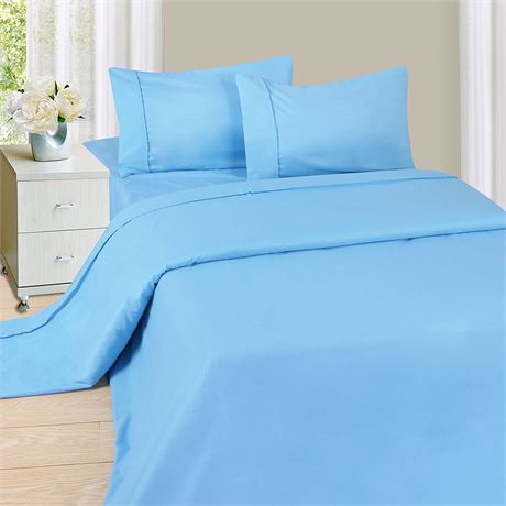 Lavish Home Brushed Microfiber Sheet Set, 3 pcs, Twin Extra Long, Blue