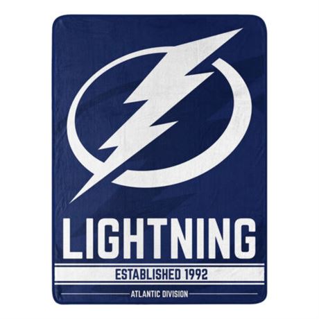 Tampa Bay Lightning NHL Hockey Plush Blanket Throw 46 x 60