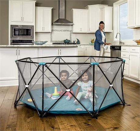 Regalo My Play Portable  8-Panel Play Yard Indoor/Outdoor 8-Panel, Teal