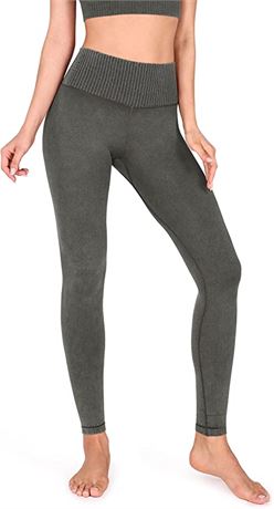 ODODOS Seamless Leggings High Waist Ribbed - Charcoal Size M-L