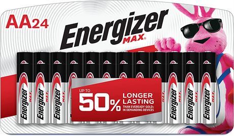 Energizer AA Batteries, Max Double A Battery Alkaline, 24 Count