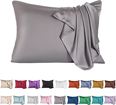 Siyuan Mulberry Silk Pillowcase for Women, Dark Gray