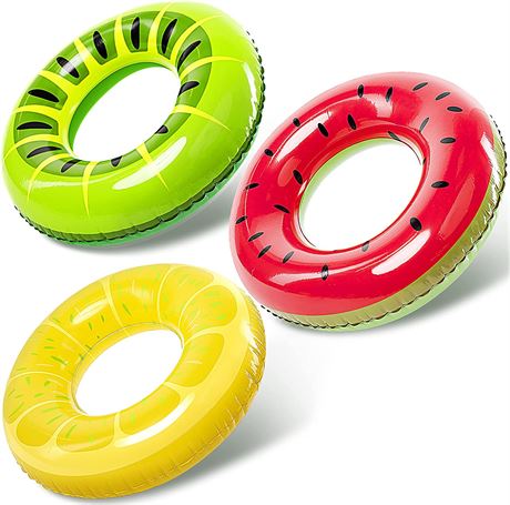 JOYIN 3 Pack Inflatable Pool Floats for Kids/Adults - Fruit Style