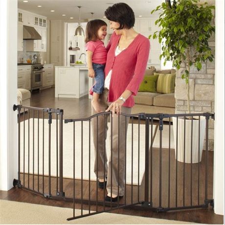 North States Toddleroo 72” Wide Deluxe Décor Baby Gate, Matte Bronze