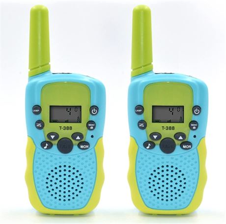 2 Pack Battery Operated Walkie Talkies for Kids - Blue/Green