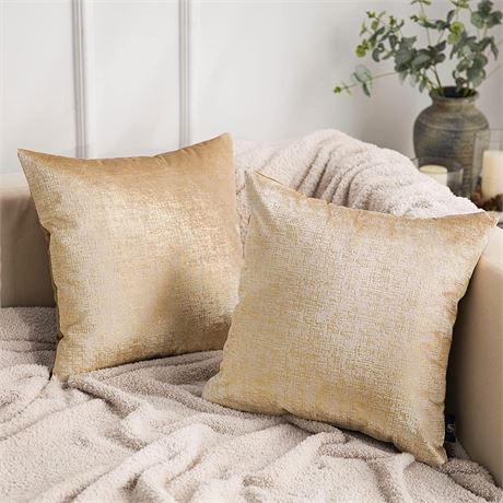 Phantoscope Pack of 2 Sparkling Velvet Decorative Throw Pillow Covers