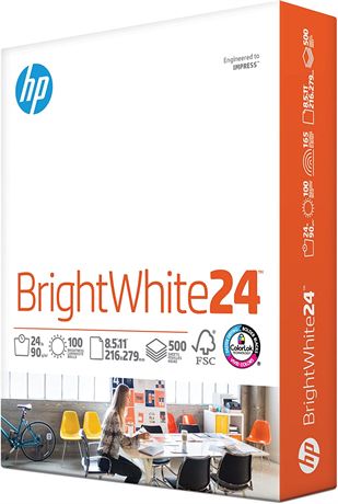 HP Printer Paper | 8.5 x 11 Paper | BrightWhite24 | 500 Sheets