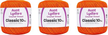 Aunt Lydia Classic 10 Yarn, 3 Pack, Pumpkin