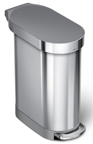 Simplehuman Slim Stainless Steel Step Trash Can, 45 Liter/12 Gallon