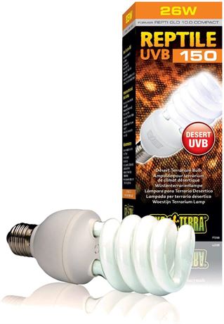 Exo Terra Repti-Glo 10.0 Desert Terrarium Lamp, UVB Light Bulb for Reptiles