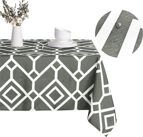 LUSHVIDA Moroccan Rectangle Table Cloth, 54 x 80 Grey