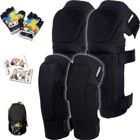 Simply Kids Knee and Elbow Pads with Bike Gloves for Children Medium