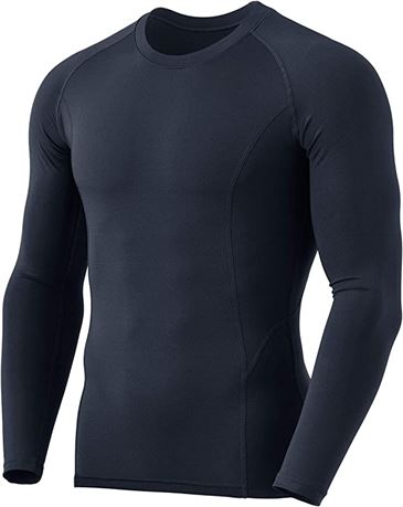 TSLA Men's Thermal Long Sleeve Compression Shirt - Charcoal - M