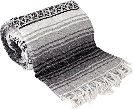 Canyon Creek Authentic Mexican Yoga Falsa Blanket (Grey)