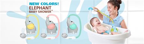 Yookidoo Elephant Baby Bath Shower Head - Pink