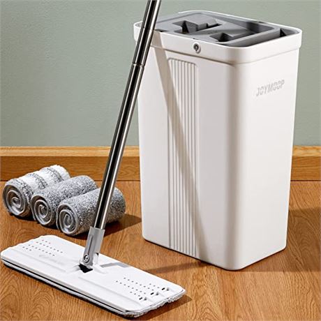 JOYMOOP Mop and Bucket with Wringer Set, Flat Floor