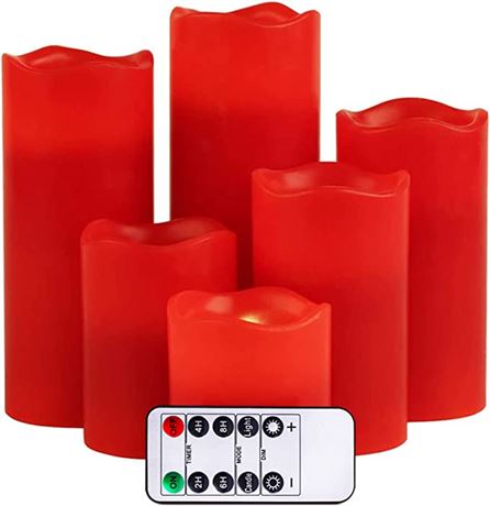 Battery Operated Red LED Flameless Candles