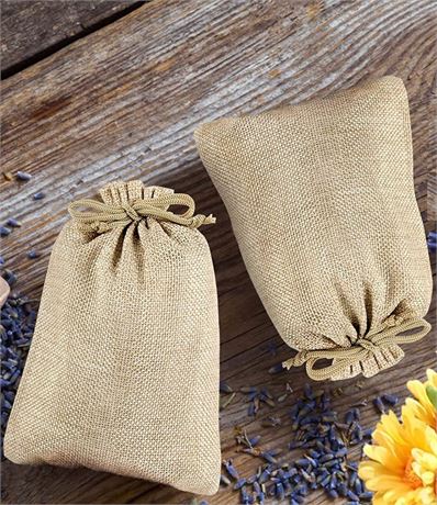 Reusable Burlap Christmas Gift Bags with Drawstring 4x5.5" - 21Pcs