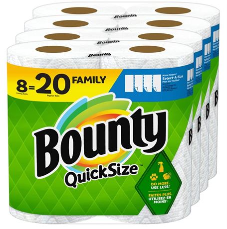 Bounty Quick-Size Paper Towels, 8 Family Rolls