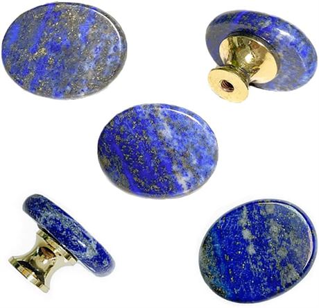 uulu 5Pcs Natural Lapis Lazuli Cabinet Knobs