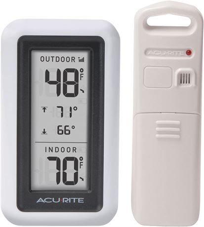 AcuRite Digital Thermometer with Indoor/Outdoor Temp - White