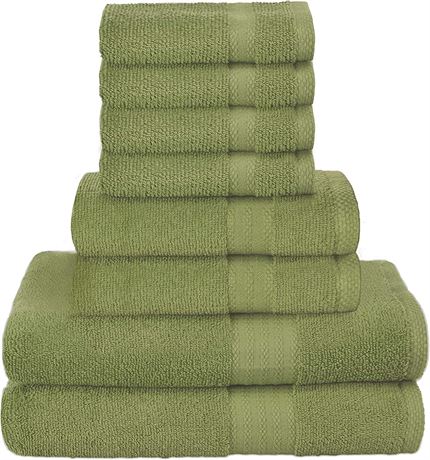 GLAMBURG Ultra Soft 7-Piece Towel Set - 100% Pure Ringspun Cotton