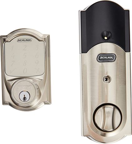 SCHLAGE BE479AA V CAM 619 Satin Nickel Sense Smart Deadbolt