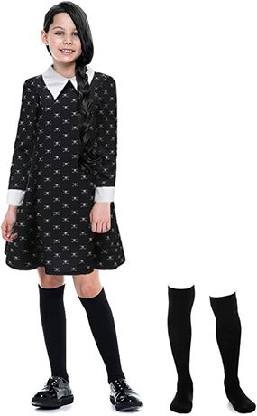 Wednesday Addams/Skull and Crossbones Costume Dress - XL