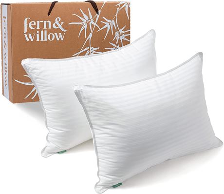 Fern and Willow Pillows for Sleeping - Set of 2 Standard Size