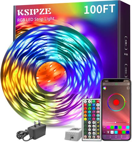 KSIPZE 100ft LED Strip Lights with Music Sync