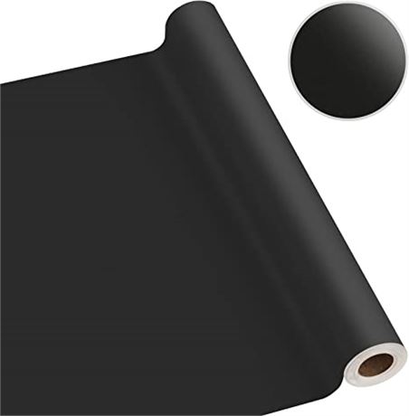 Black Wallpaper, Contact Paper Solid Matte Black Peel, Stick